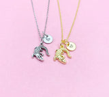 Alligator Necklace, Gold or Silver Personalized Customized Jewelry, N5400A