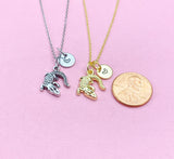 Alligator Necklace, Gold or Silver Personalized Customized Jewelry, N5400A