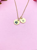 Bear Footprint Charm Gold or silver Necklace, Paw, D475