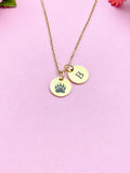 Bear Footprint Charm Gold or silver Necklace, Paw, D475
