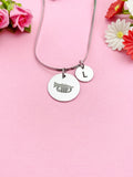 Baritone Horn Charm Necklace, Silver or Gold Stainless Steel Musician Necklace, D507