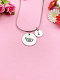 Baritone Horn Charm Necklace, Silver or Gold Stainless Steel Musician Necklace, D507