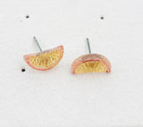 Grapefruit Slice Silver Stud Earrings, Surgical Stainless Steel, N6080