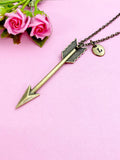 Arrow Charm Necklace, Bronze or Silver, Personalized Gift, N3653