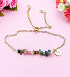 Tourmaline Bracelet, Silver or Gold, Natural Tourmaline Gemstone Jewelry, N6123B