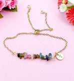 Tourmaline Bracelet, Silver or Gold, Natural Tourmaline Gemstone Jewelry, N6123B