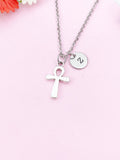 Ankh Egypt Cross Charm Silver Necklace, Ankh Egypt Cross  Jewelry Gift, N6200