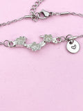 Cherry Blossom Charm Silver Bracelet, Flower Branch, Plum Blossom, N6230