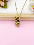 Anatomy Human Heart Charm Gold Necklace, N1785