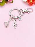 Bass Clarinet  Treble Clef Charm Keychain, Silver Bass Clarinet Music Charm, Matching Band Gifts, N1295A