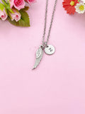 Angel Wings Charm Silver Necklace, Guardian Angel Jewelry, Tarnish Resistant Stainless Steel Wing Pendants, N6284