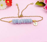 Angelite Bracelet, Silver or Gold Natural Angelite Gemstone Jewelry, Necklace Option, N5871B