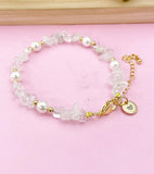 Quartz Crystal Shell Pearl Bracelet, Gold Natural Gemstone Jewelry, N6300