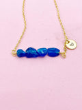 Apatite Necklace, Gold Natural Apatite Gemstone Jewelry, Bracelet Option, N6304