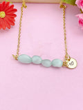 Larimar Necklace, Gold Natural Larimar Gemstone Jewelry, Bracelet Option, N6306