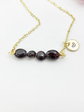 Garnet Necklace, Gold Natural Garnet Gemstone Jewelry, Bracelet Option, N6307