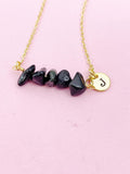 Obsidian Necklace, Gold Natural Obsidian Gemstone Jewelry, Bracelet Option, N6308