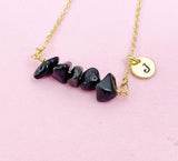 Obsidian Necklace, Gold Natural Obsidian Gemstone Jewelry, Bracelet Option, N6308