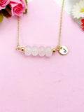 Rose Quartz Necklace, Gold Natural Rose Quartz Gemstone Jewelry, Bracelet Option, N6318