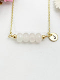 Rose Quartz Necklace, Gold Natural Rose Quartz Gemstone Jewelry, Bracelet Option, N6318