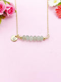 Green Aventurine Necklace, Gold Natural Green Aventurine Gemstone Jewelry, Bracelet Option, N6320