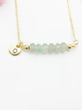 Green Aventurine Necklace, Gold Natural Green Aventurine Gemstone Jewelry, Bracelet Option, N6320