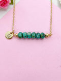 African Turquoise Jasper Necklace, Gold Natural African Turquoise Jasper  Gemstone Jewelry, Bracelet Option, N6321