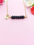 Lava Rock Necklace, Gold Natural Lava Rock Gemstone Jewelry, Bracelet Option, N6323
