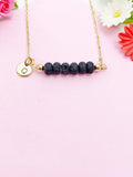 Lava Rock Necklace, Gold Natural Lava Rock Gemstone Jewelry, Bracelet Option, N6323