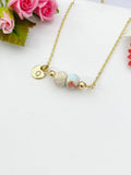 Shoushan Stone Necklace, Gold Synthetic Shoushan Stone Rondelle Gemstone Jewelry, Bracelet Option, N6326