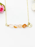Quartz Necklace, Gold Natural Quartz Gemstone Jewelry, Bracelet Option, N6327