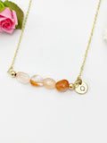 Quartz Necklace, Gold Natural Quartz Gemstone Jewelry, Bracelet Option, N6327