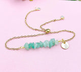 Green Aventurine Bracelet in Silver or Gold, Natural Green Aventurine  Gemstone Jewelry, N6121B