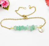 Green Aventurine Bracelet in Silver or Gold, Natural Green Aventurine  Gemstone Jewelry, N6121B