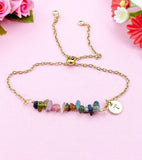 Tourmaline Bracelet, Silver or Gold, Natural Tourmaline Gemstone Jewelry, N6123B