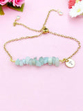 Amazonite Bracelet, Silver or Gold Natural Amazonite Gemstone Jewelry, N6125B