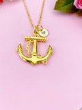 Anchor Charm Gold Necklace, N6147