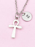 Ankh Egypt Cross Charm Silver Necklace, Ankh Egypt Cross  Jewelry Gift, N6200