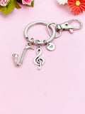 Bass Clarinet  Treble Clef Charm Keychain, Silver Bass Clarinet Music Charm, Matching Band Gifts, N1295A