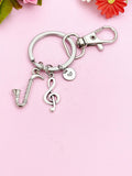 Bass Clarinet  Treble Clef Charm Keychain, Silver Bass Clarinet Music Charm, Matching Band Gifts, N1295A