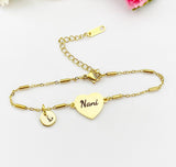 Nani Bracelet, Heart, Gold  Nani Bracelet, Silver Option, D577