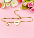 Nani Bracelet, Heart, Gold  Nani Bracelet, Silver Option, D577