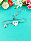 Silver Bride Bracelet, Gold or Silver Heart Bride Jewelry, Wedding Gift, D581S