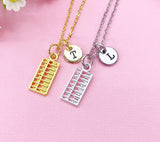 Abacus Charm Necklace in Gold or Silver, Calculator, Ideal Gift for Accountants or Bookkeepers, N6336