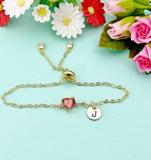 Red Heart Charm Bracelet in Gold, N6341B