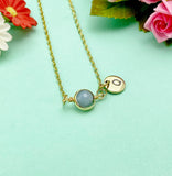 Angelite Necklace in Gold or Silver, Natural Angelite Gemstone Jewelry, N6342N