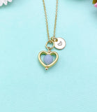 Angelite Heart Necklace in Gold, Natural Angelite Gemstone Jewelry, N6342H