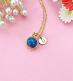 Apatite Heart Necklace in Gold or Silver, Natural Gemstone Jewelry, Birthday Gifts, Personalized Customized Gifts, N6345