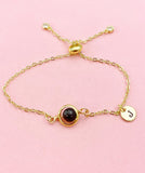 Bloodstone Bracelet in Gold or Silver, Natural Bloodstone Heliotrope Stone Gemstone Jewelry, N6346B