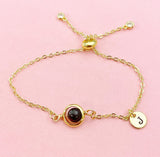 Bloodstone Bracelet in Gold or Silver, Natural Bloodstone Heliotrope Stone Gemstone Jewelry, N6346B